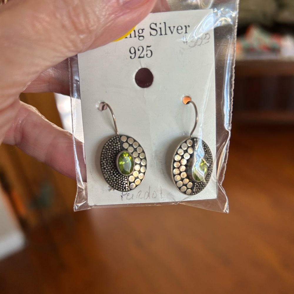Peridot sterling silver earrings